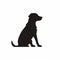 Simplistic Silhouette Of Dog Sitting Down