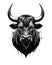 Simplistic stylized logo concept design of black bull