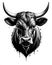 Simplistic stylized logo concept design of black bull