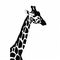 Simplistic Vector Art: Black And White Giraffe Silhouette For Walls