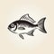 Simplistic Vector Art: Fish Illustration On Beige Background