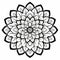 Simplistic Vector Art: Mandala Flower Coloring Page With Elaborate Borders