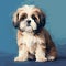 Simplistic Vector Art: Shih Tzu Dog Painting In 8bit Style