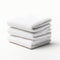Simplistic White Towels Stacked In Tonal Sharpness - 32k Uhd Photo