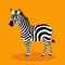 Simplistic Zebra Illustration On Orange Background