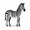 Simplistic Zebra Silhouette Icon - Vector Flat Design Illustration