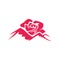 simply beauty rose mountain logo vector illustration