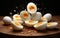 Simply Delicious Hard Boiled Eggs in Their Glory. Generative AI