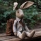 Simply grey rabbit cloth handmade toy