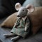 Simply grey rat cloth handmade toy