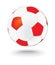 Simply red and white soccerball, football