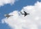 Simulated mid-air refueling aircraft Il-78 and Tu-160 during