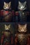 Simulation of a classic oil painting of a cat in military clothing renaissance style frames