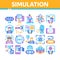 Simulation Equipment Collection Icons Set Vector