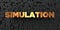 Simulation - Gold text on black background - 3D rendered royalty free stock picture