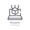 simulation outline icon. isolated line vector illustration from programming collection. editable thin stroke simulation icon on