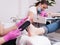 Simultaneous gel polish manicure and pedicure