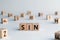 sin - word from wooden blocks with letters