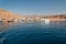 Sinai mountains and picturesque landscapes of the red sea in Egypt. Boat trip on the red sea