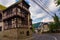 SINAIA, ROMANIA: Buildings near the Pelesh Castle in Sinaia, Romania