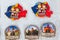 SINAIA, ROMANIA: Magnets featuring Dracula,and images of the medieval city on offer to tourist in Sinaia, Romania