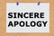 Sincere Apology concept