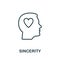 Sincerity icon. Outline style thin design from influencer icons collection. Line Sincerity icon for web design, apps, software,