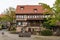 Sindelfingen, Baden Wurttemberg/Germany - May 11, 2019: Traditional Half-timbered house facades in Central District Road, Hintere