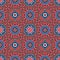 Sindhi Red & Blue Ajrak Pattern, Vector Illustration