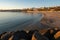 Sines beach at sunset in Portugal