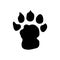 Sing. The footprint of an animal. Flat black and white icon.Vector graphics for design.Otter trail