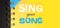 Sing your song text message words on yellow page of copybook in white and blue. Music concept