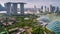 Singapore Aerial Marina bay buildings