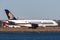 Singapore Airlines Airbus A380 large four engined passenger aircraft at Sydney Airport