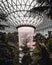 Singapore airport indoor waterfall and rainforest - futuristic architecture