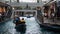 SINGAPORE - APR 3rd 2015: Visitors are enjoying sampan boat ride at Marina Bay Sands