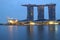 SINGAPORE - APRIL 10,2016:Nightscape Skyline for bay sand at Sin