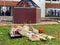 Singapore Aug2021 Lavish spread of food drinks with joss paper, incense placed on grass in neighbourhood heartland as offerings