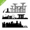 Singapore city landmark silhouettes vector