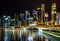Singapore Cityscape Financial building Nightfall
