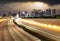 Singapore cityscape skyline during sunset with traffic - Transportation