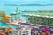 Singapore commercial port, cranes, containers