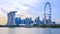 Singapore day to night Timelapse, Singapore city skyline at Marina Bay in Singapore city, 4K Time lapse
