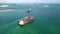 SINGAPORE. Drone Aerial view 4k Footage of International Containers Cargos ship,Freight Transportation, Shipping,Trade Port,