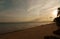 Singapore, East Coast Park, Beach at sunset.Horizontal view.