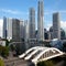 Singapore financial district and Elgin Bridge