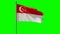 Singapore Flag 3D animation with green screen