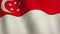 Singapore flag background waving flowing banner - seamless video animation loop