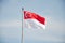 Singapore flag blowing in wind