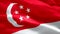 Singapore flag Motion Loop video waving in wind. Realistic Singaporean Flag background. Singapore Flag Looping Closeup 1080p Full